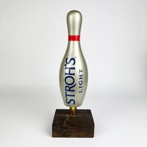 Vintage Stroh&#39;s Light Draft Bowling Pin Beer Tap Handle Silver Mancave - £51.32 GBP