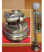 Vintage Brass / Bronze 35" Table Lamp Diffuser Torchiere Shade Regency R... - $80.99