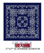 Hav-A-Hank XL BIG OVER SIZE BLUE PAISLEY 27&quot; BANDANA Head Wrap Face Mask... - $15.42 CAD