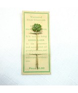 Antique c. 1900 Gold Laid Four Leaf Clover Scarf Stick Pin on Original C... - £119.89 GBP