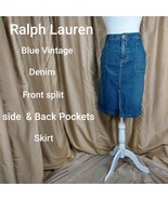 Vintage Ralph Lauren Front Split  Skirt With Side  And Back Pockets - £17.31 GBP