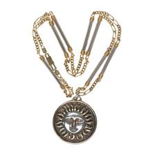 Sergio Bustamante gilt sterling sunface pendant with necklace - £292.92 GBP