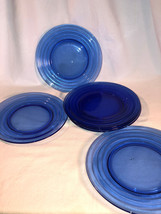 6 Blue Moderntone Depression Glass Luncheon Plates  7.75 Inch  - £32.16 GBP