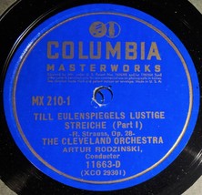 12&quot; Artur Rodzinski 78 Record Set COL MX 210 STRAUSS Till Eulenspiegels BX2 - $12.86