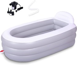 Adult-Sized Blow-Up Bathtub That Is Foldable, Portable, And 65&quot; X 34&quot; X ... - £64.46 GBP