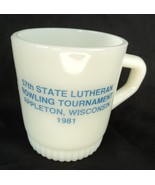 1981 Fire King Lutheran Bowling Tournament Mug - 3.5&quot; Tall Coffee Cup - £15.09 GBP
