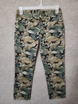 Tory Burch Cropped Jeans Womens 28 Green Camo Denim Cotton Stretch - $49.37