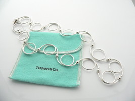 Tiffany &amp; Co Bead Necklace Pendant Link Chain Swirly Twirl Gift Pouch Birthday - £556.66 GBP