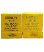 Lindsey&#39;s Fried Sea Foods Restaurant Closed Vintage Matchbooks Lot Of 2 E11 - $366.58 MXN