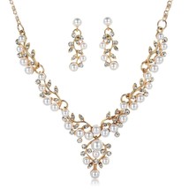 Vintage Simulated  Jewelry Sets for Women 2022 Fashion Flower Statement Necklace - £18.82 GBP