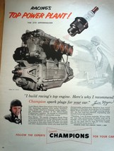 Louis Meyer for Champions Spark Plugs Magazine Advertising Print Ad Art ... - £6.05 GBP