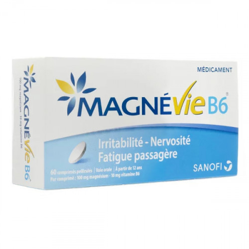 SANOFI Magne B6 60 Tablets - Magnesium 100mg/cap + Vitamin B6 10mg/cap EXP2026