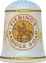Fiebing&#39;s Saddle Soap - Franklin Mint 1980 Country Store Porcelain Thimble - $4.99