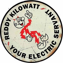 Reddy Kilowatt Your Electric Servant Round Metal Sign - $49.95