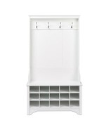 White Entryway Hall Tree Shoe Cubbie Coat Rack - €651,21 EUR