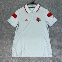 Louisville Cardinals Adidas Women Polo Shirt Medium Gray Red NCAA Basketball Top - £14.67 GBP