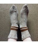 Alpaca Socks - Soft Warm Hand Knit Fair Trade Unisex Gray Alpaca Crew Socks - $35.63