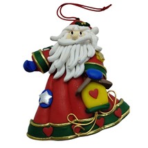 Whimsical Santa Claus Polymer Clay 4 in Christmas Holiday Ornament - £7.60 GBP