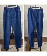 Vintage 80s Fancy Props High Rise Red Pinstripe Taper Mom Jeans 8 - $510.92 MXN