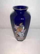 Vintage Japan Porcelain Cobalt Blue &amp; Gold Peacock - £10.14 GBP