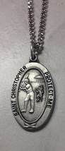 St. Christopher Softball Medal with Chain with Two Free Prayer cards - £8.19 GBP