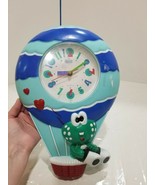 Vintage Clock Quartz Eleco Frog in Air Balloon Plastic Colorful Kids Bed... - $34.27 CAD