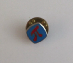 Vintage Tiny Pi Symbol Blue &amp; Red Lapel Hat Pin - £5.83 GBP