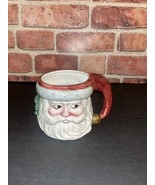 Vtg 1990 Santa Head Face Coffee Mug Cup Ceramic Handpainted 3D Omnibus 20oz - £8.00 GBP