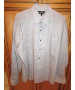 Marc Anthony Mens Button Down Shirt XXL Luxury Slim Fit Grey Speckled Pa... - $238.57 MXN