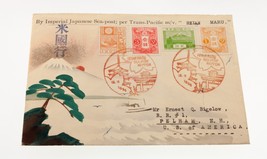 Karl Lewis 1936 Peint à la Main Aquarelle Housse Japon To Nh , USA Heian... - $188.89