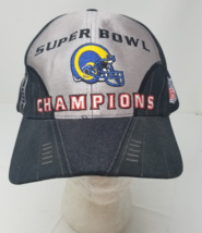 St. Louis Rams Super Bowl Champions Hat Cap Silver Black Embroidered 2000 - £13.31 GBP
