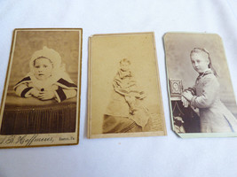 lot of 3 Vintage antique Cabinet photo Photograph Kids Children Gilf - £19.78 GBP