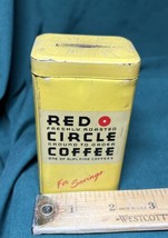 Vintage/Antique A&amp;P Red Circle Coffee Bank Tin ~ w 2 1/4&quot; x h 3 7/8&quot; d 1... - £6.39 GBP