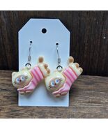 NWT Siamese Cat Earrings Pierced Pink Sweater Cat Lady Dangle Drop Jewelry  - $13.00