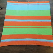 Ikea Knit Sweater Baby Blanket Stripe Orange Blue Green Pink - £45.02 GBP