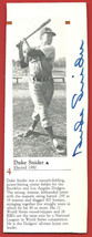 Duke Snider Original Hand Signed Autographed Magazine Photo W / Statistics - £23.94 GBP