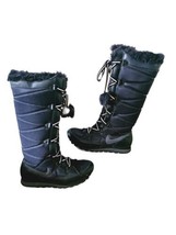 Nike Apres Women’s Snow Boots Black Talk Lace Up Faux Fur Pom Pom Size 9 - £40.97 GBP