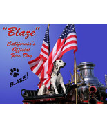 1907 Steamer Blaze California&#39;s Official Fire Dog Metal Sign - £13.53 GBP