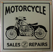 Motorcycle Sales and Repair Rustic Vintage Metal Sign - £19.94 GBP