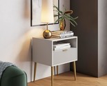 Mid-Century Faux Accent Side Or End Table By Nathan James With, White/Gold. - $139.92