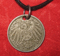 Vintage Authentic German Germany Antique Eagle Coin Pendant Charm Necklace - £4.71 GBP