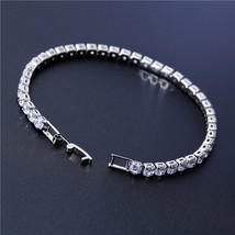 4 mm Cubic Zircon Crystal Tennis Bracelets For Women Man TemperamenIced Out Roun - £11.40 GBP