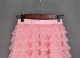 Blush Pink Tiered Tulle Skirt Bridesmaid Custom Plus Size Tulle Midi Skirt image 10