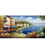 12x24 inches Mediterranean  stretched Oil Painting Canvas Art Wall Decor... - £37.57 GBP