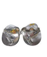 Build A Bear Workshop Metallic Silver Jeweled Sandals Shoes Accessory BAB - $23.32 CAD