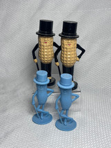 Mr Peanut Planters Nuts Two Sets Of Salt And Pepper Shakers Made In USA VTG - £23.45 GBP