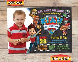 Paw Patrol Photo Birthday Party Invitation - £7.04 GBP