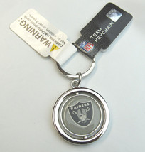 NFL Las Vegas Raiders Spinning Logo Key Ring Keychain Forever Collectibles - £10.99 GBP