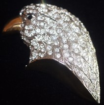 AMERICAN EAGLE Crystal Gold Plated Vintage BROOCH Pin - MASSIVE - £50.93 GBP