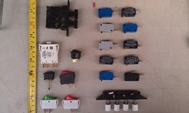 7DD82 Assorted Electrical Switches, 18 Pcs, Rockers, Momentaries, Et Al, Vgc - £7.50 GBP